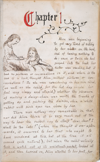 Illustration for article titled Handwritten pages from Alice’s Adventures Under Ground, illustrated by Lewis Carroll